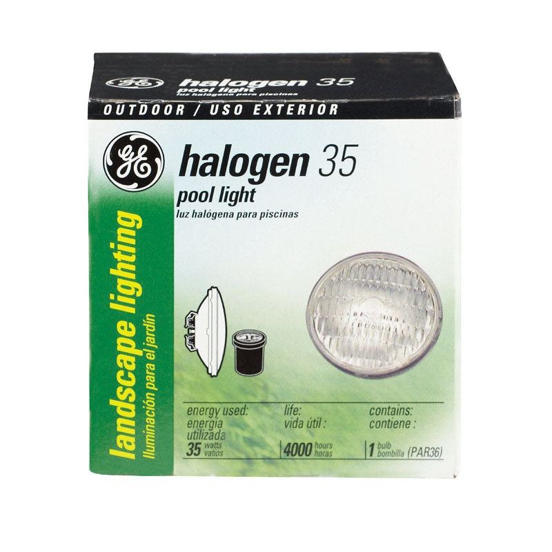 GE Halogen Light Bulb 35 watts 250 lumens Pool Light PAR36 Screw Terminal Bright White 1 pk