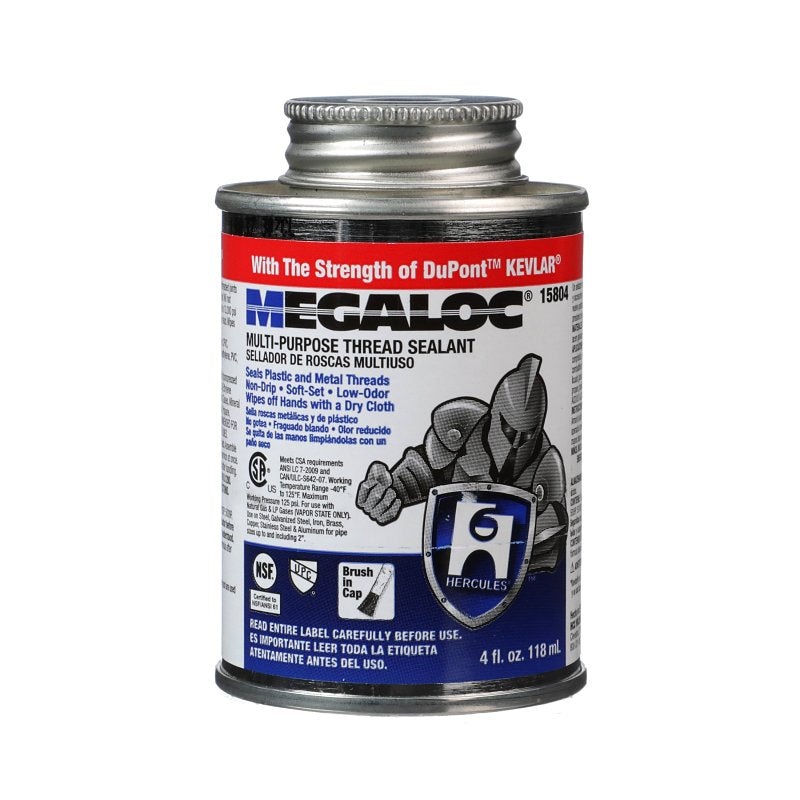 Hercules Megaloc 15804 Thread Sealant, 4 oz, Can, Paste, Blue