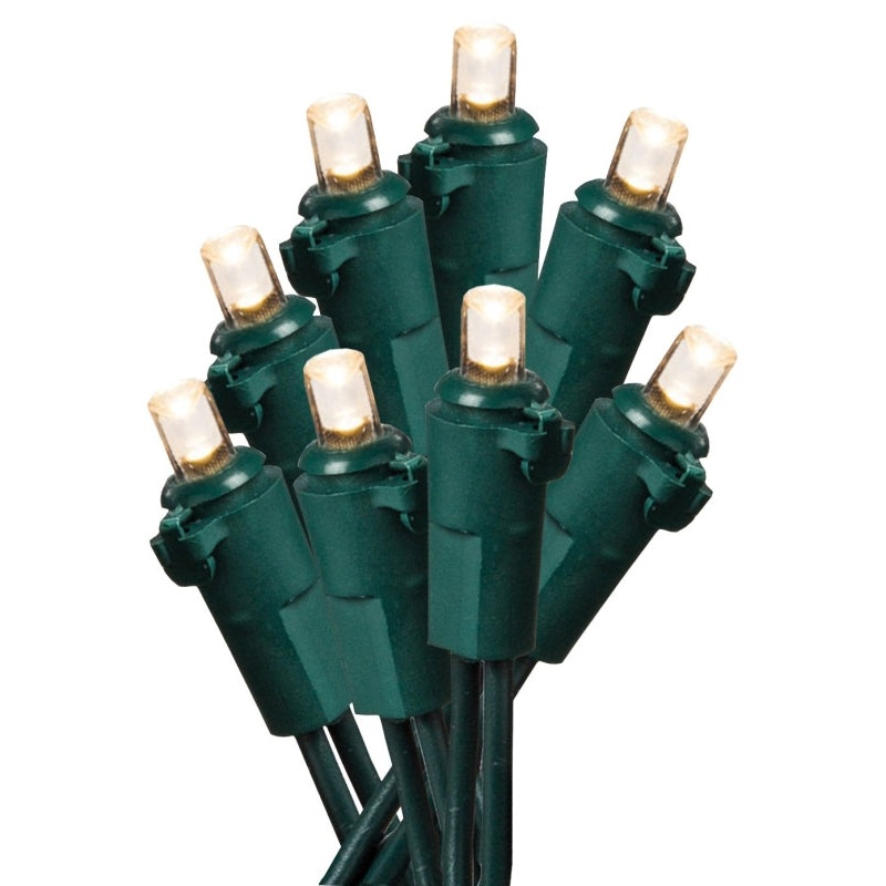 Hometown Holidays U15E302A Light Set, Christmas, 120 V, 4.8 W, 70-Lamp, LED Lamp, Warm White Lamp, 18.58 ft L