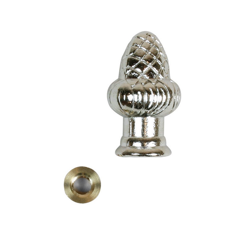 Jandorf Acorn Finial Nickel 1-1/2 in. H 1 pk