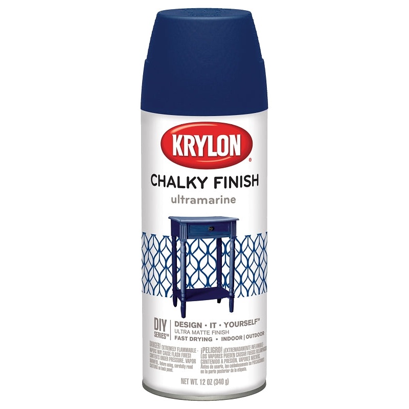 Krylon K04109000 Chalk Spray Paint, Matte, Ultramarine, 12 oz, Can