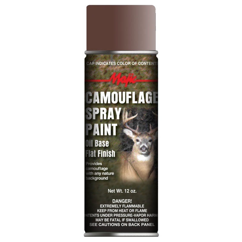 Majic Paints 8-20854-8 Camouflage Spray Paint, Flat, Earth Brown, 12 oz, Can