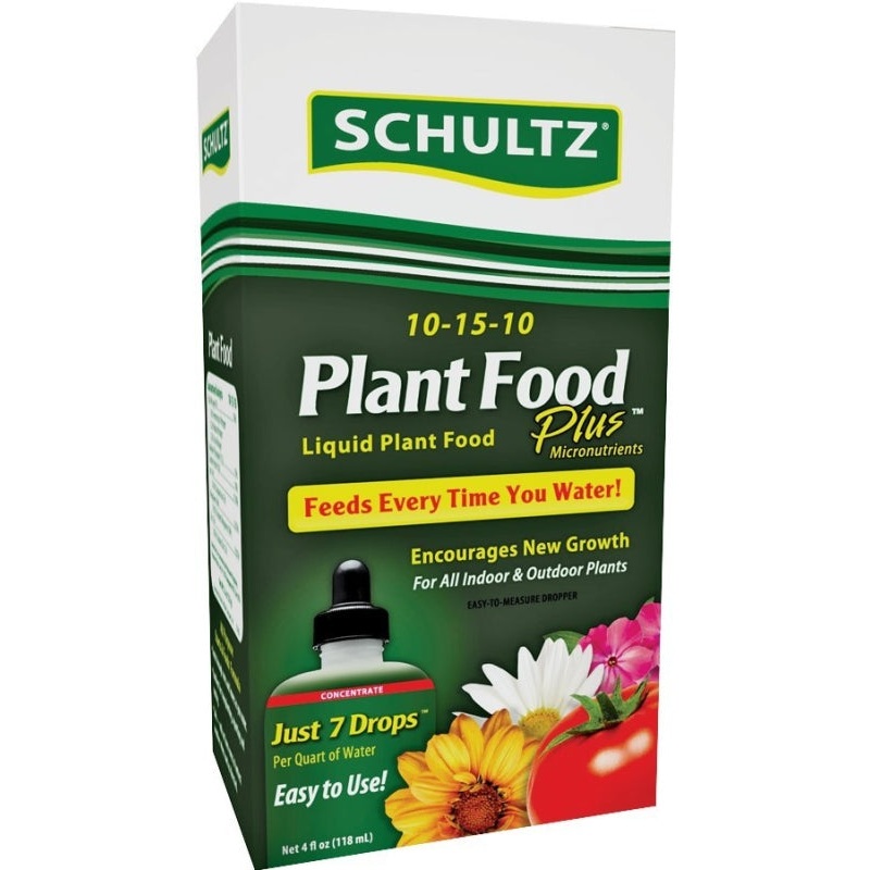 Schultz Plant Food Plus SPF45160 All-Purpose Plant Food, 4 oz Bottle, Liquid, 10-15-10 N-P-K Ratio