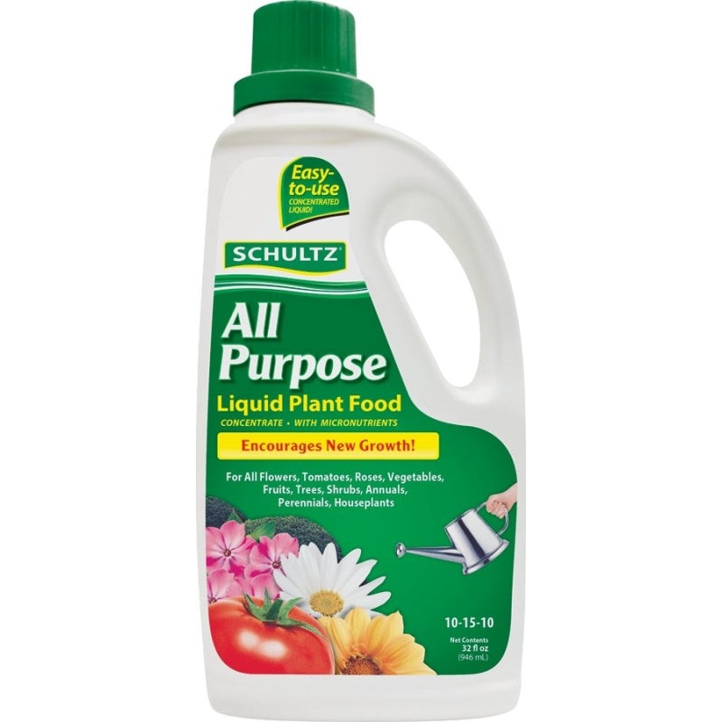Schultz SPF45180 All-Purpose Plant Food, 32 oz Bottle, Liquid, 10-15-10 N-P-K Ratio