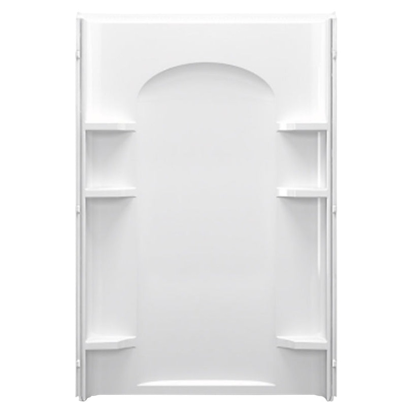 Sterling Ensemble 72222100-0 Shower Back Wall, 72-1/2 in L, 48 in W, Vikrell, High-Gloss, Alcove Installation, White