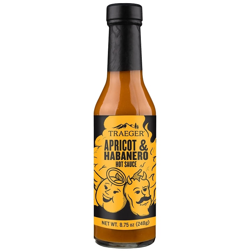 Traeger HOT003 Hot Sauce, Apricot, Habanero, 8.75 oz Bottle, Pack of 12