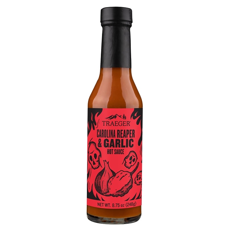 Traeger HOT004 Barbeque Sauce, Carolina Reaper, Garlic, 8.75 oz Bottle, Pack of 12