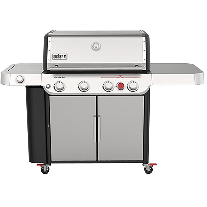 Weber GENESIS S-435 Series 36400001 Gas Grill, 48,000 Btu, Liquid Propane, 4-Burner, Enclosed Cabinet Storage