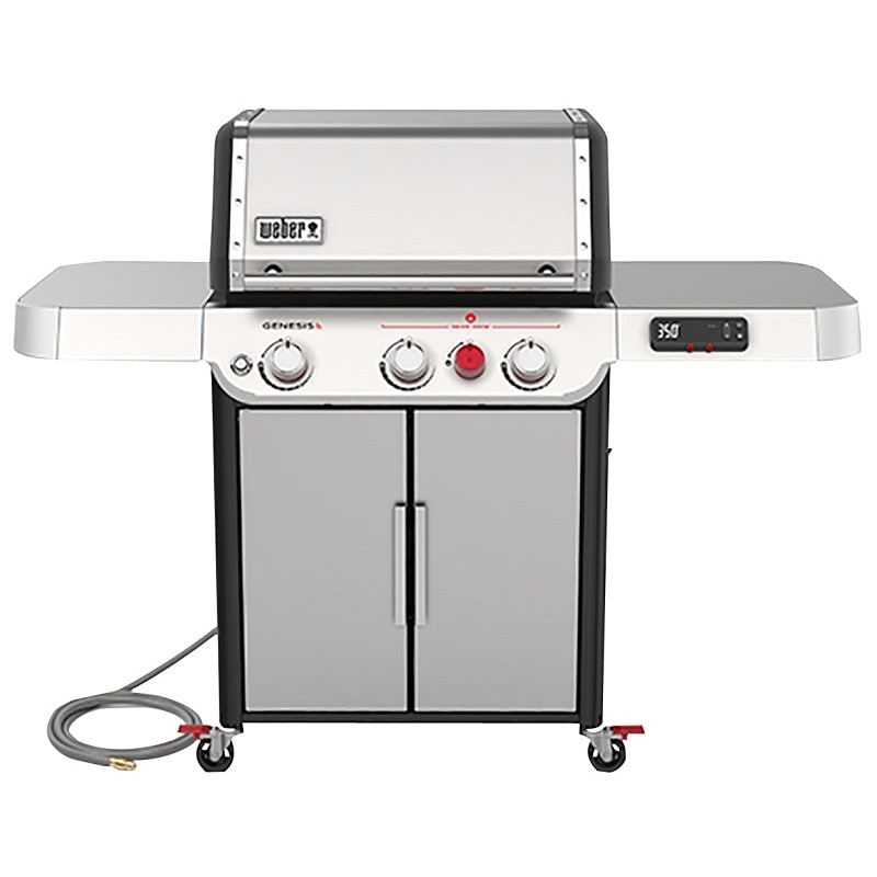 Weber GENESIS SX-325s Series 37500001 Smart Gas Grill, 39,000 Btu, Natural Gas, 3-Burner, Enclosed Cabinet Storage