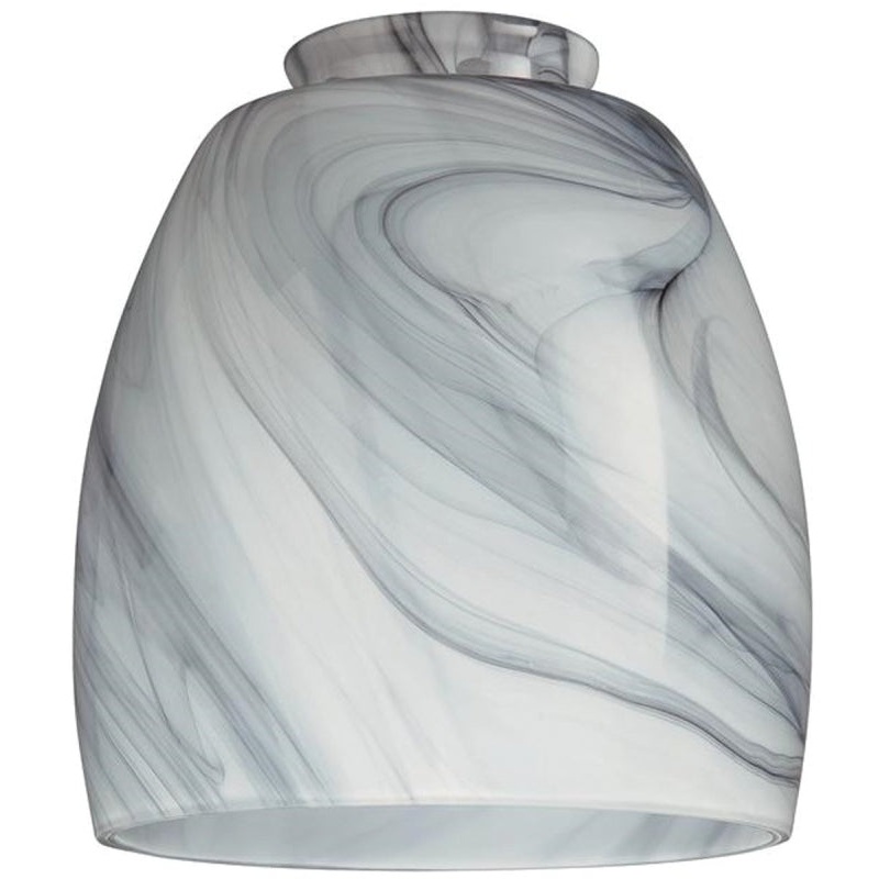 Westinghouse 8140900 Light Shade, Tapered Barrel, Glass, Charcoal/White