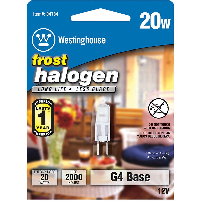 Westinghouse Halogen Light Bulb 20 watts 290 lumens JC T3 G4 Frosted 1 pk
