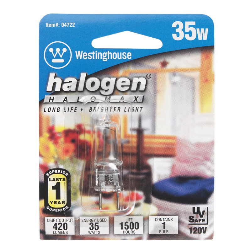 Westinghouse Halogen Light Bulb 35 watts 380 lumens JC T4 GY8 White 1 pk