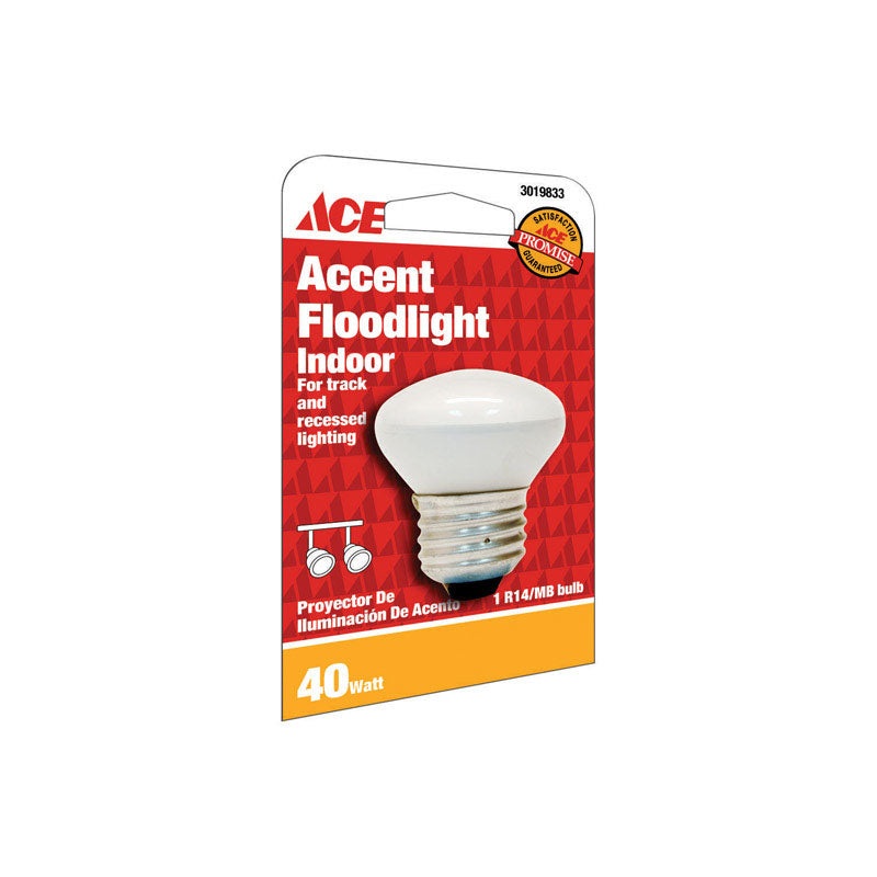Ace Incandescent Light Bulb 40 watts 280 lumens Floodlight MB R14 Medium Base (E26) 1 pk