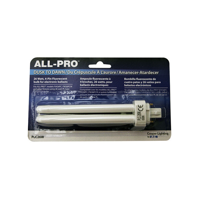 All-Pro Cooper Lighting by Eaton CFL Bulb 26 watts 1100 lumens Double Tube 6.5 in. L Cool White