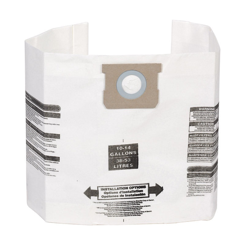 Craftsman Wet/Dry Vac Filter Bag 10-14 gal. 3 pk