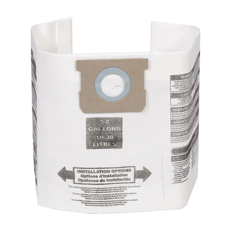 Craftsman Wet/Dry Vac Filter Bag 5-8 gal. 3 pk