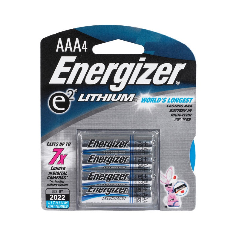 Energizer Battery AAA 1.5 volts Lithium Ion L92BP-4 Digital Cameras and Handheld Gps Devies Pack 4