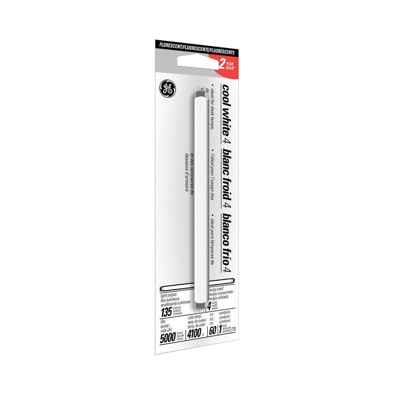 GE Fluorescent Bulb 4 watts 135 lumens Linear T5 6 in. L Cool White 1 pk