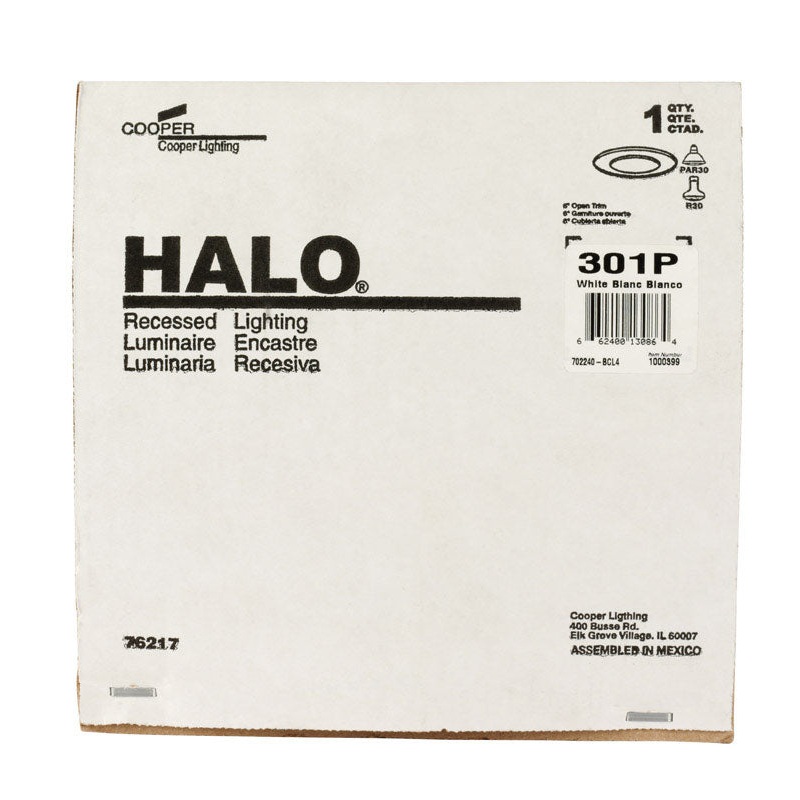 Halo 6 in. W White White Metal Incandescent 6 in. Recessed Light Trim