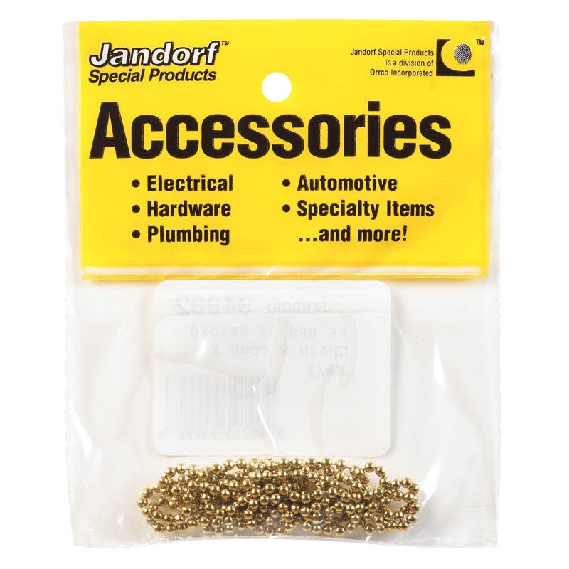 Jandorf Beaded Chain Brass 3 ft. L x 3-13/16 in. H 1 pk