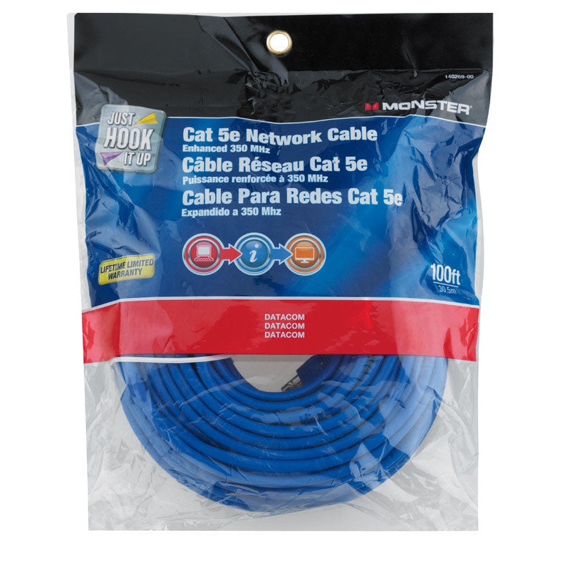 Monster Blue 100 ft. L Category 5E Networking Cable