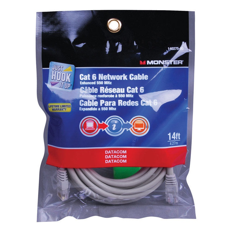 Monster Gray 14 ft. L Networking Cable