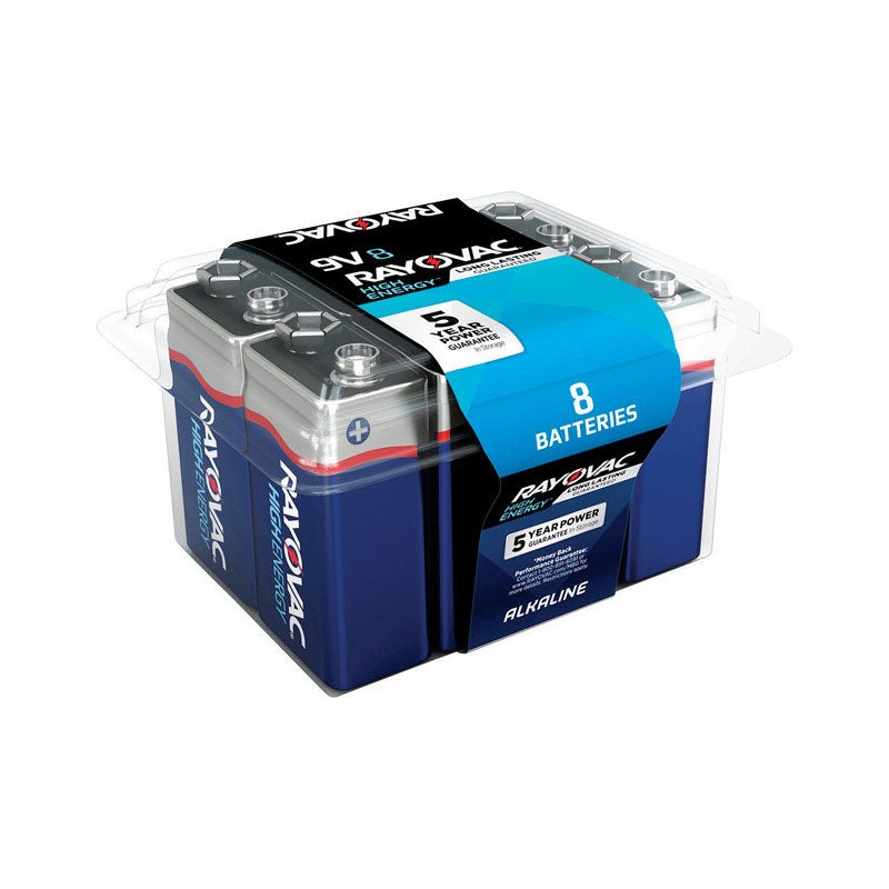 Rayovac 9V Alkaline Batteries 9 volts 8 pk