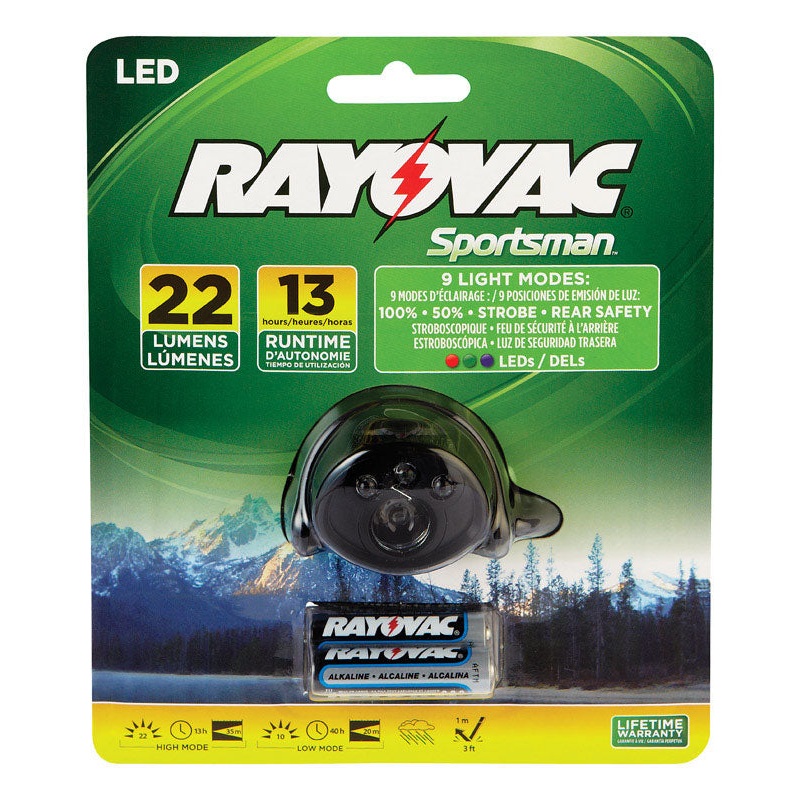 Rayovac Sportsman 22 lumens Headlight LED AAA