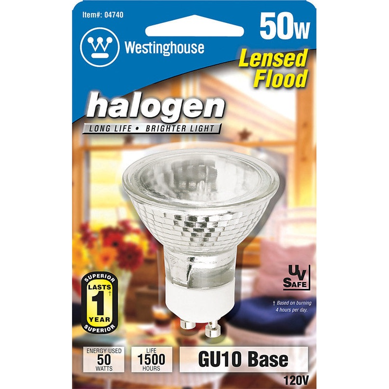 Westinghouse Halogen Floodlight Bulb 50 watts 330 lumens Floodlight MR16 GU10 White 6 pk