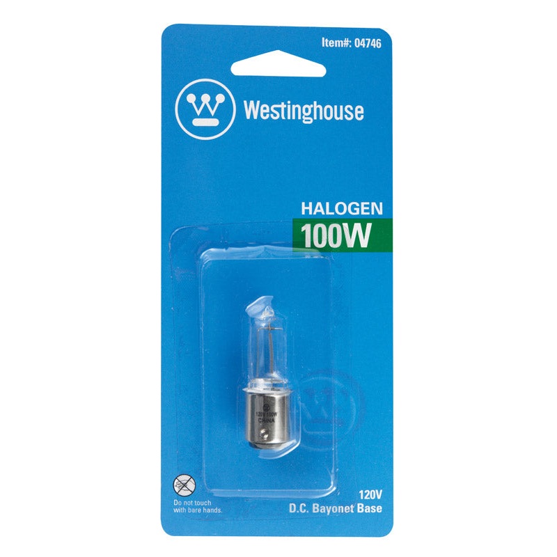 Westinghouse Halogen Light Bulb 100 watts 1500 lumens Single-Ended T4 Double Contact Bayonet (BA