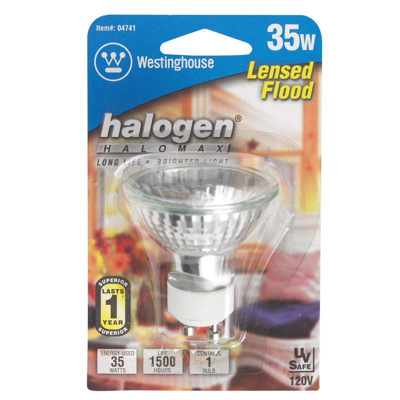 Westinghouse Halogen Light Bulb 35 watts 180 lumens Floodlight MR16 GU10 White 1 pk