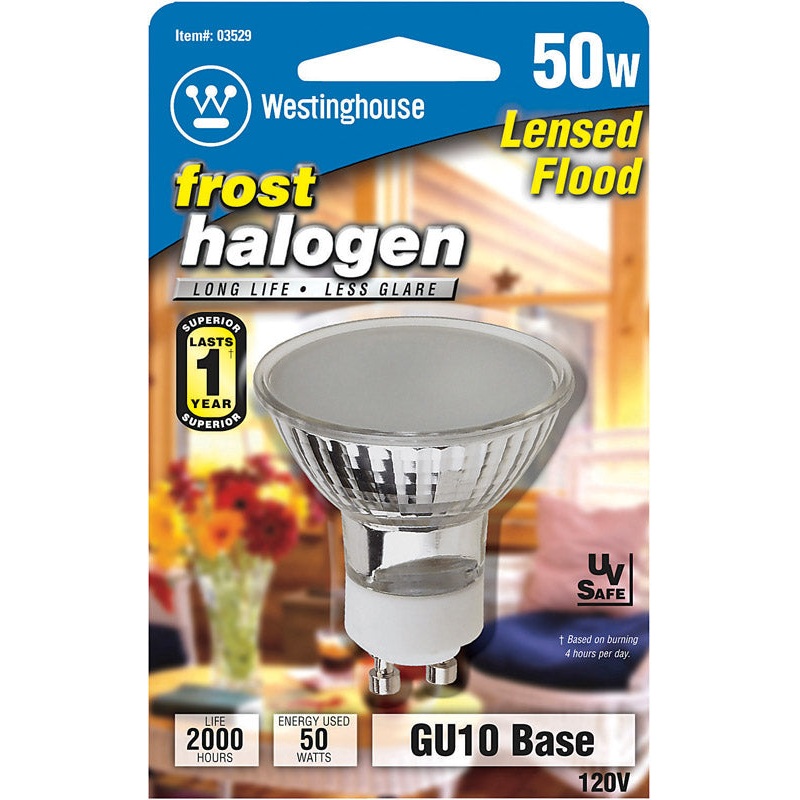 Westinghouse Halogen Light Bulb 50 watts 330 lumens Floodlight MR16 GU10 Frosted 1 pk