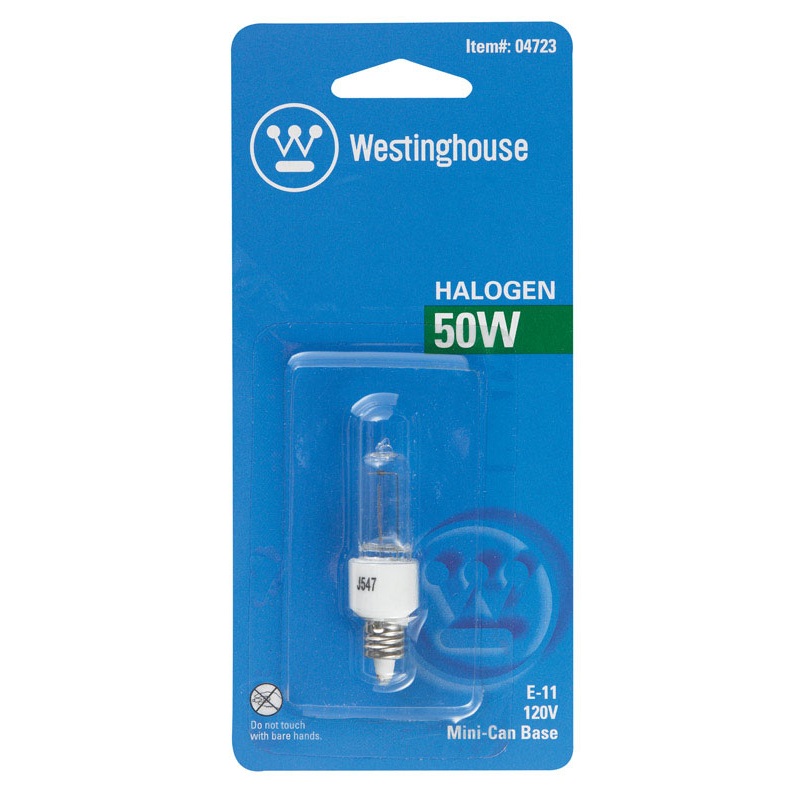 Westinghouse Halogen Light Bulb 50 watts 600 lumens Single-Ended T4 Miniature Candelabra Base (E