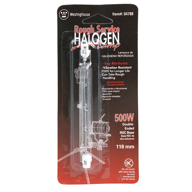 Westinghouse Halogen Light Bulb 500 watts 9500 lumens Double-Ended T3 RSC White 1 pk