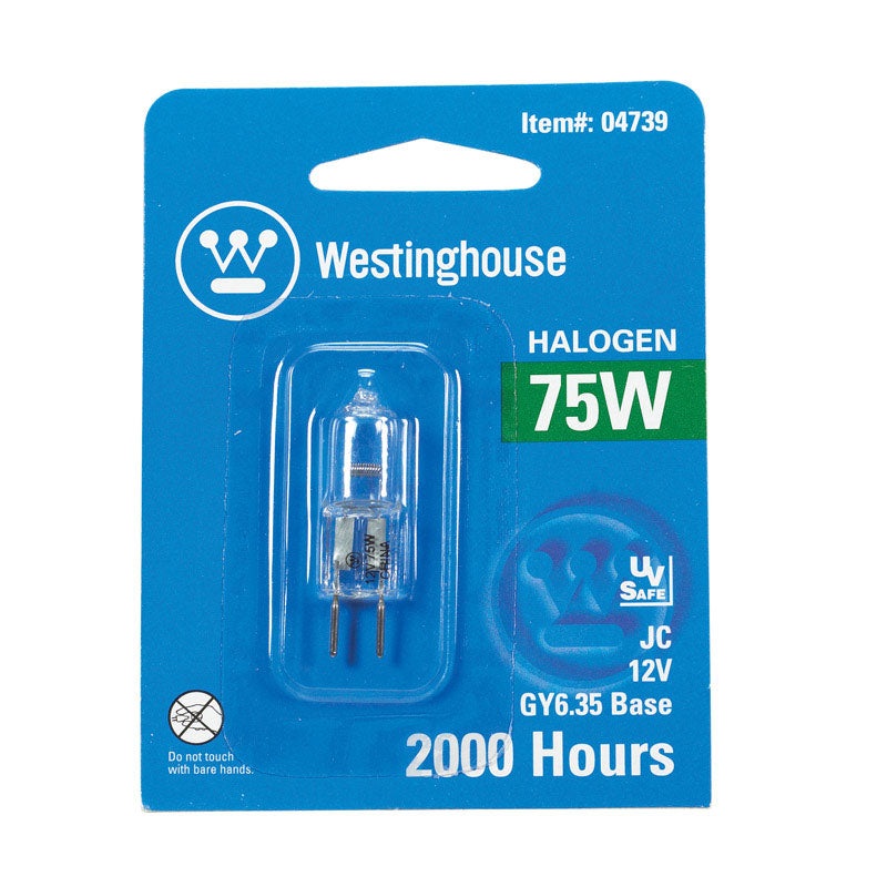 Westinghouse Halogen Light Bulb 75 watts 1350 lumens Tubular T4 GY6.35 White 1 pk