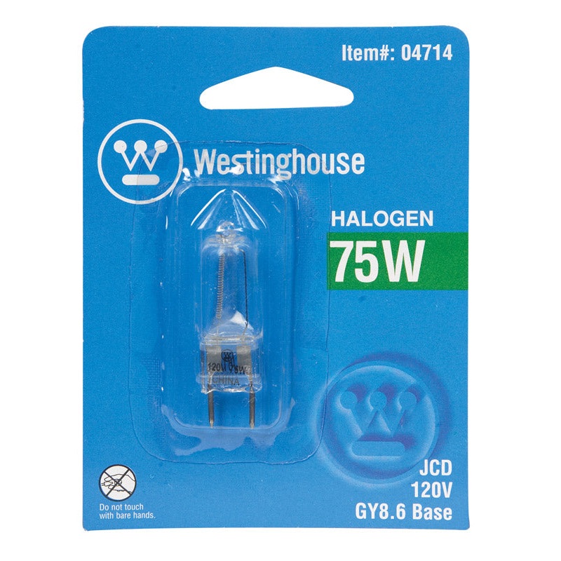 Westinghouse Halogen Light Bulb 75 watts Tubular JCD GY8.6 White 6 pk