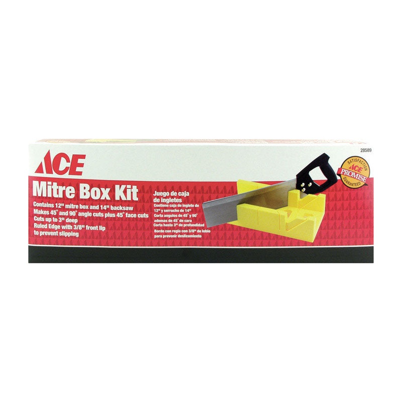 Ace 12 in. L x 3 in. D Plastic Mitre Box with Back Saw