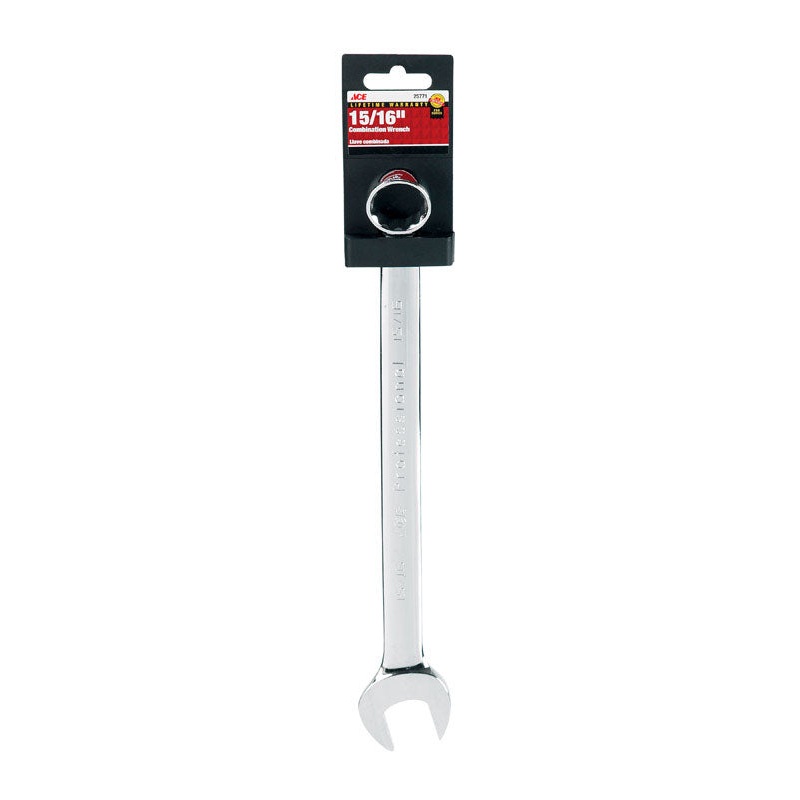 Ace Pro Series 15/16 in. x 15/16 in. SAE Alloy Steel Combination Wrench