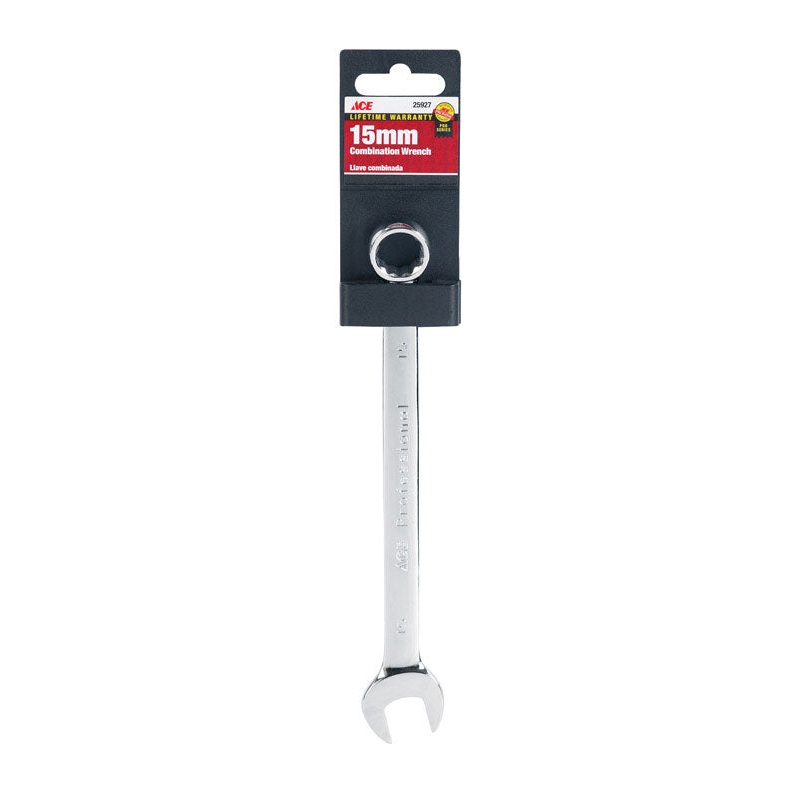 Ace Pro Series 15 mm x 15 mm Metric Alloy Steel Combination Wrench