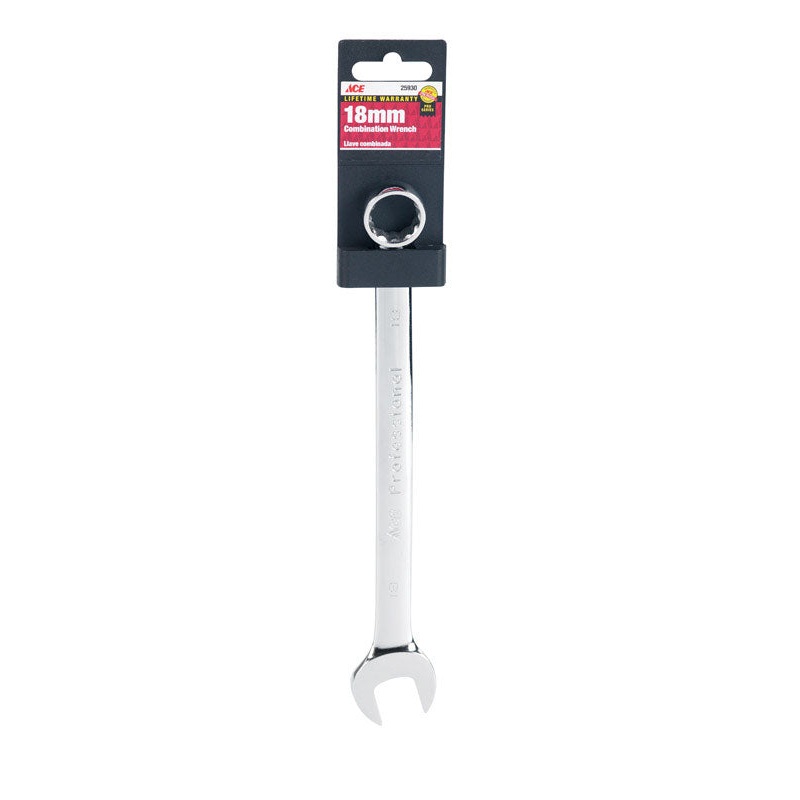 Ace Pro Series 18 mm x 18 mm Metric Alloy Steel Combination Wrench