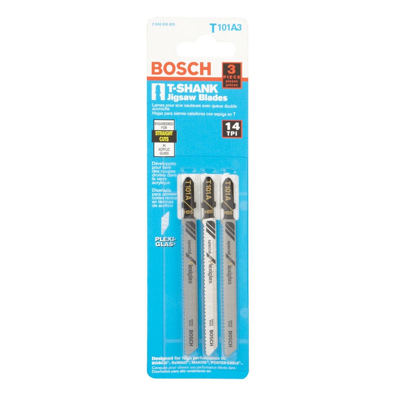 Bosch Metal T-Shank 4 in. L Jig Saw Blade 14 TPI 3 pk