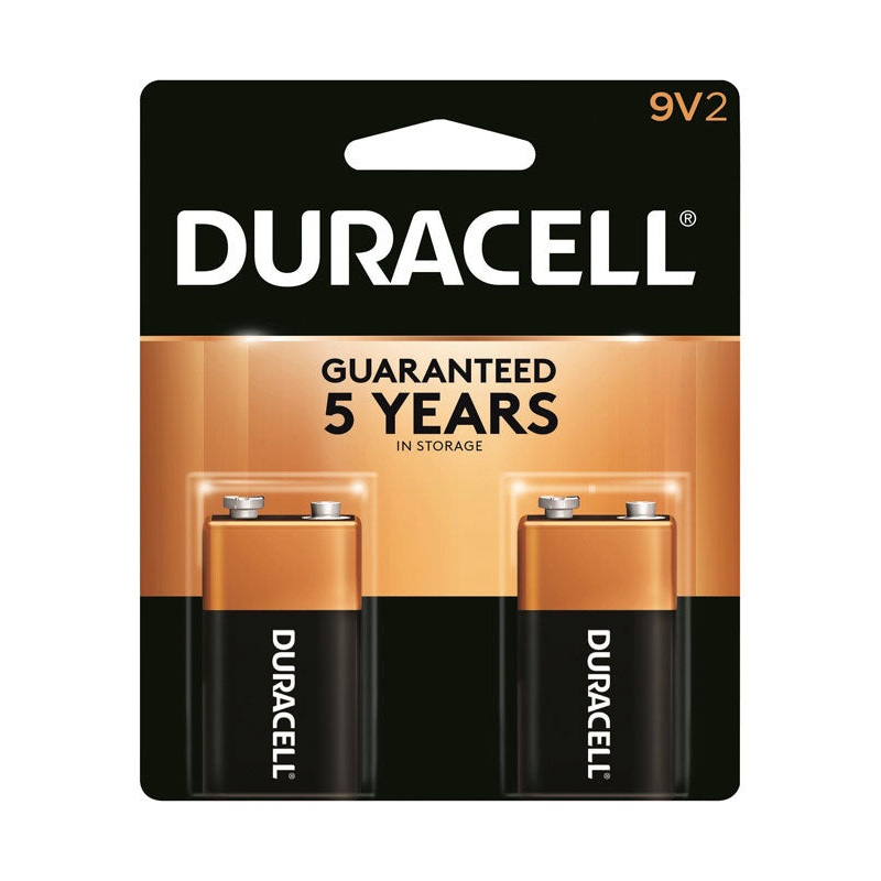 Duracell Coppertop 9V Alkaline Batteries 9 volts 2 pk