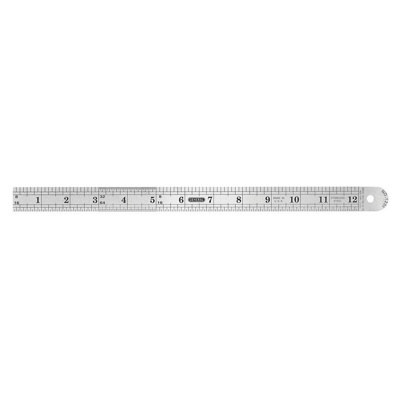 General Tools Precision Rule 1-3/4 in. W x 12 in. L Stainless Steel