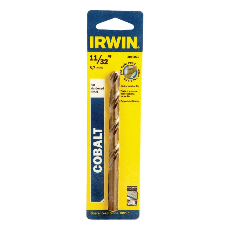 Irwin 11/32 in. Dia. x 4-3/4 in. L High Speed Steel Drill Bit 1 pc.