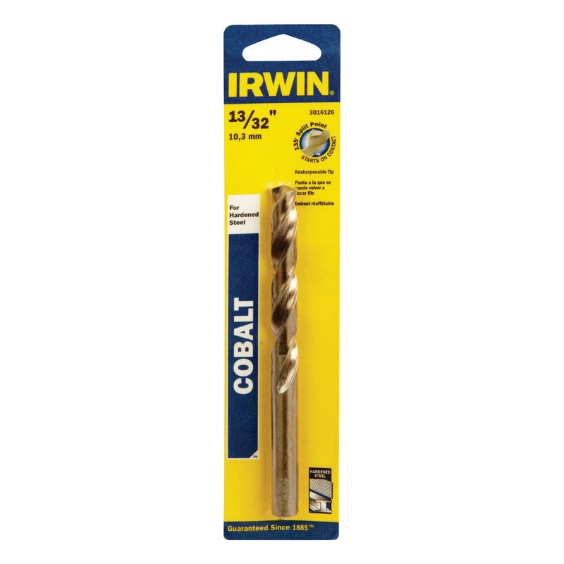 Irwin 13/32 in. Dia. x 5-1/4 in. L Cobalt Steel Drill Bit 1 pc.