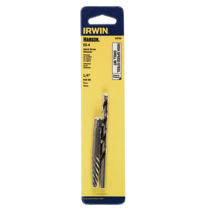 Irwin Hanson High Speed Steel 1/4 in. Dia. Drill Bit Extractor Set 2 pc.