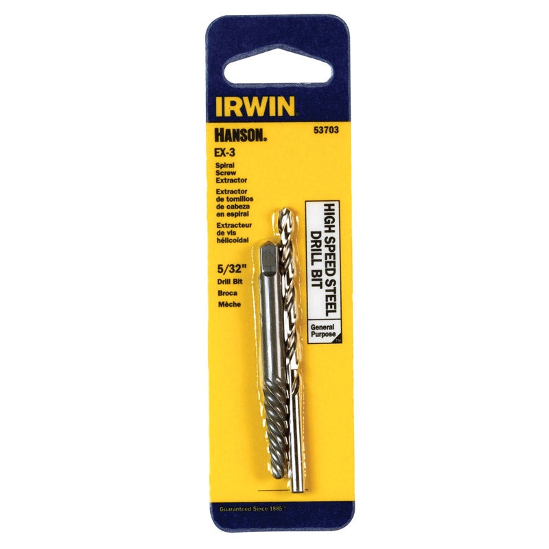 Irwin Hanson High Speed Steel 5/32 in. Dia. Drill Bit Extractor Set 2 pc.