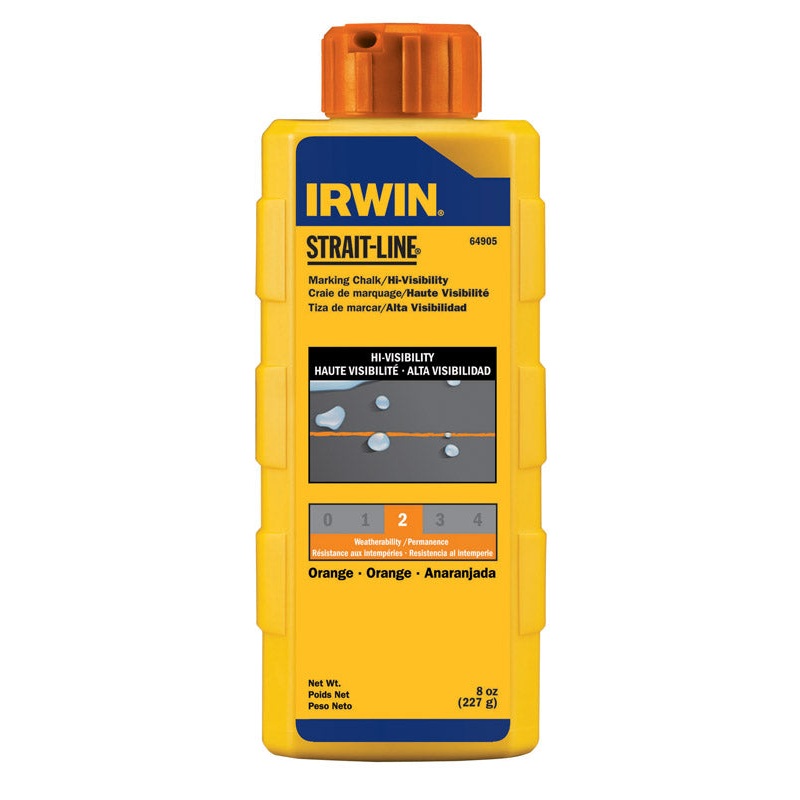 Irwin Strait-Line 8 oz. Fluorescent Orange Mason Line Chalk Permanent
