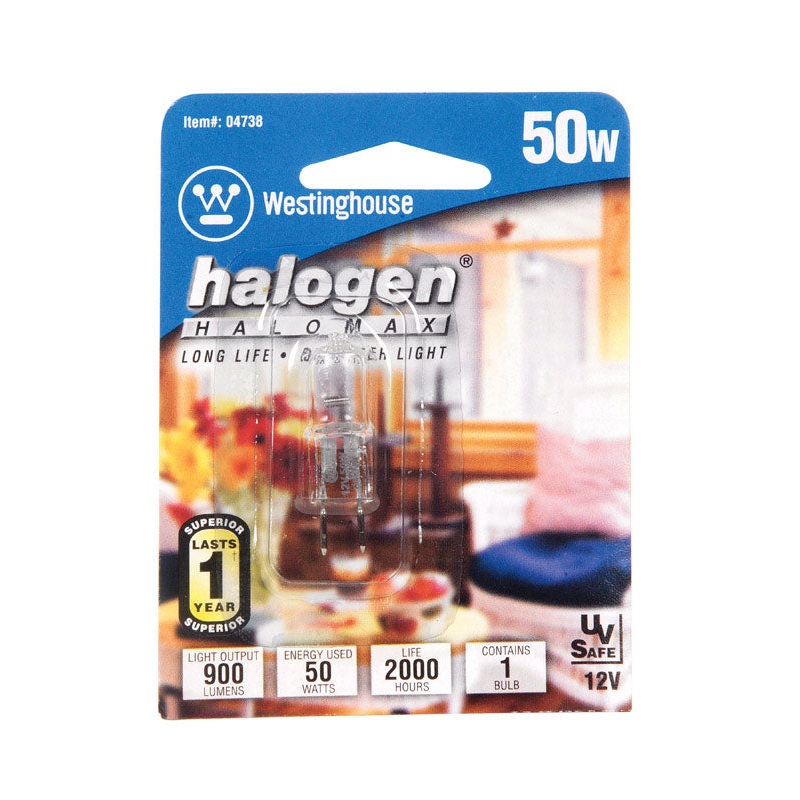 Westinghouse Halogen Light Bulb 50 watts 900 lumens JC T4 GY6.35 White 1 pk