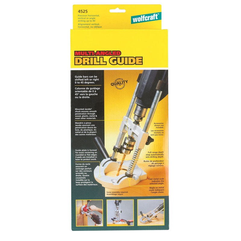 Wolfcraft Steel 1/4 or 3/8 in. Dia. Drill Guide 1 pc.